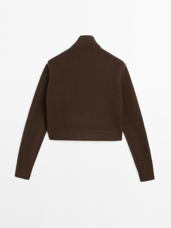 Massimo Dutti Комбинированная куртка из смесовой шерсти, коричневый