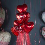 Шар (9"/23 см) Мини-сердце, Я Люблю Тебя, Красный