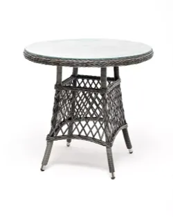 "Эспрессо" плетеный круглый стол, диаметр 80 см, цвет графит