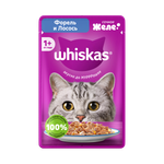 Влажный корм для взрослых кошек Форель и лосось в желе, 75г Whiskas