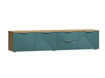ТВ-тумба Салерно NEW 1 (МДФ) SF-013 Аквамарин Дуб Золотистый U1148 197*42*43 см, Зеленый   Фиеста