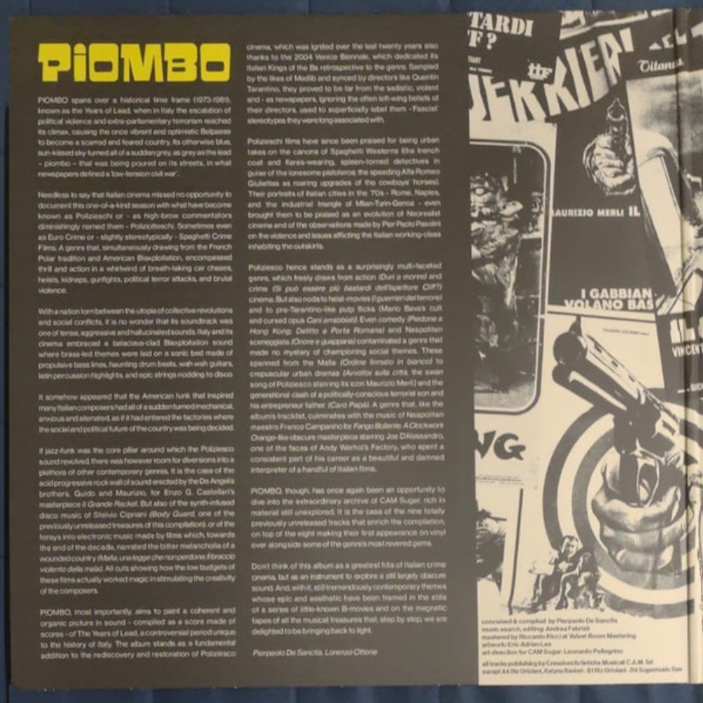 Soundtrack / Piombo — Italian Crime Soundtracks From The Years Of Lead (1973-1981) (2LP)
