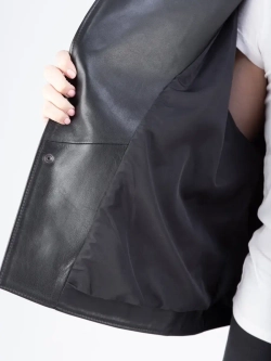 Куртка женская  кожаная оверсайз черная