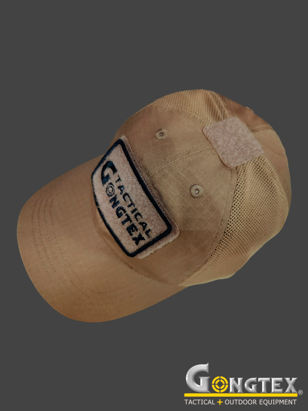 Бейсболка (кепка) сетчатая Gongtex Ripstop Baseball Cap с велкро панелью. Койот