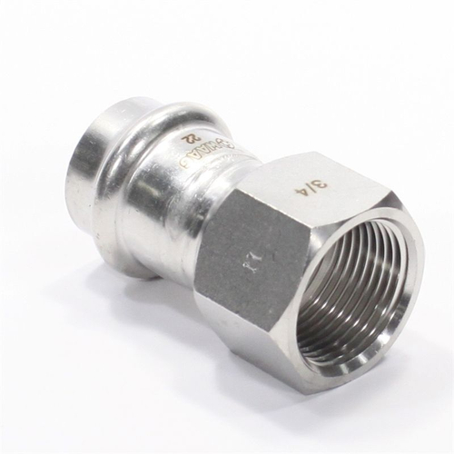 Водорозетка 22-3/4", WAAG Heavy Inox, пресс-резьба, вн., сталь нержавеющая