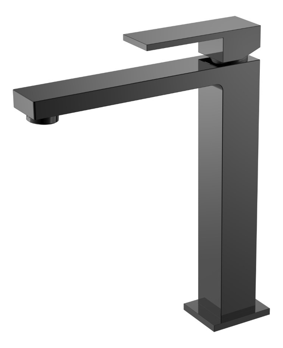 Смеситель для умывальника высокий Qubic Shine Gun Metal