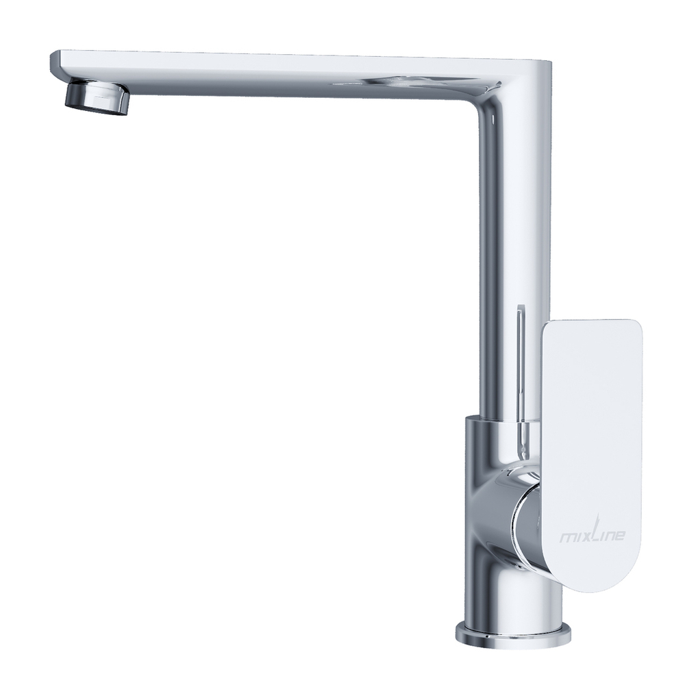 Смеситель для кухни 35k MIXLINE ML26-032 "Life" высокий излив боковая ручка