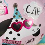 Шар (19''/48 см) Круг, С ДР, Красотка!, 1 шт.