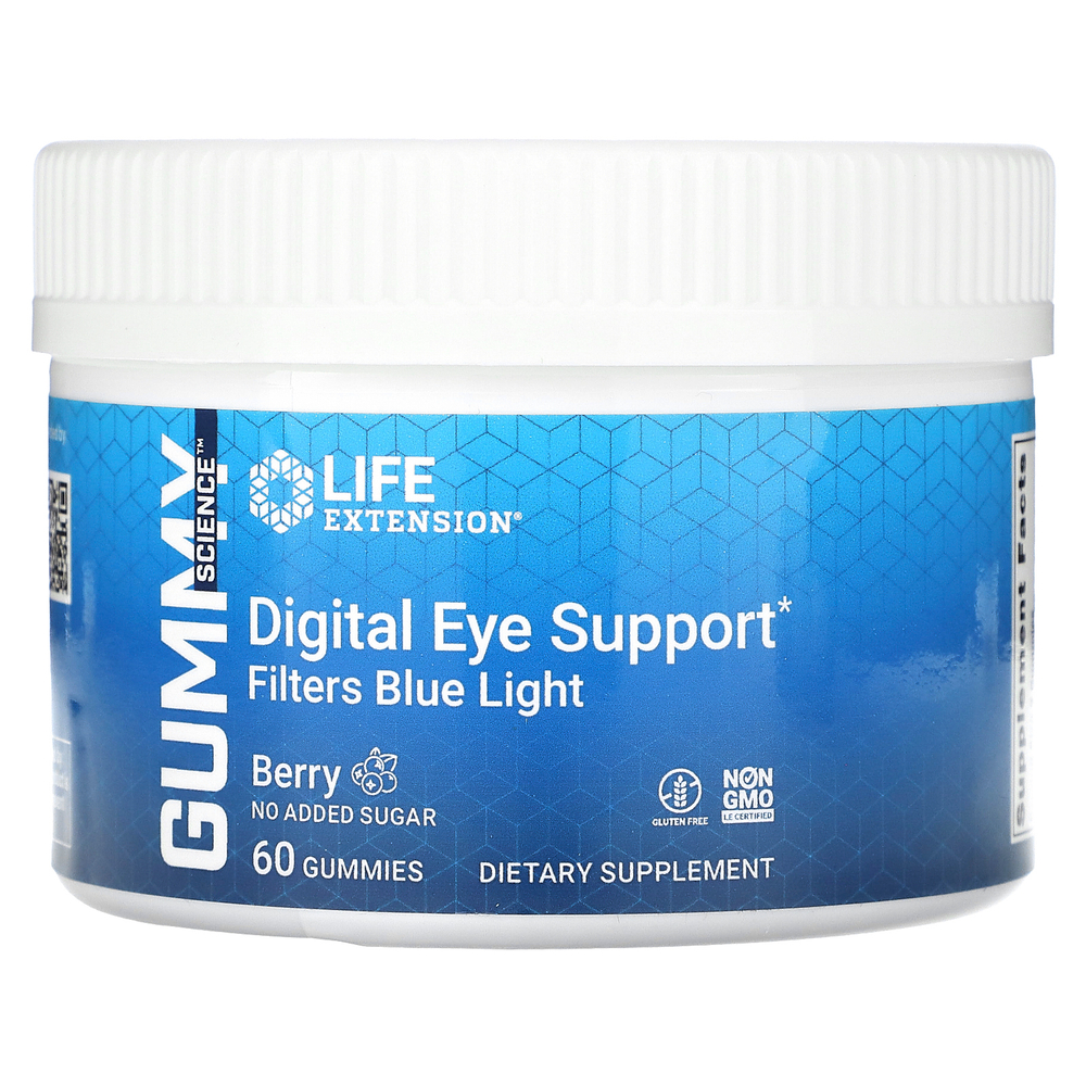 Life Extension, Digital Eye Support, добавка для поддержки здоровья глаз, со вкусом ягод, 60 жевательных таблеток