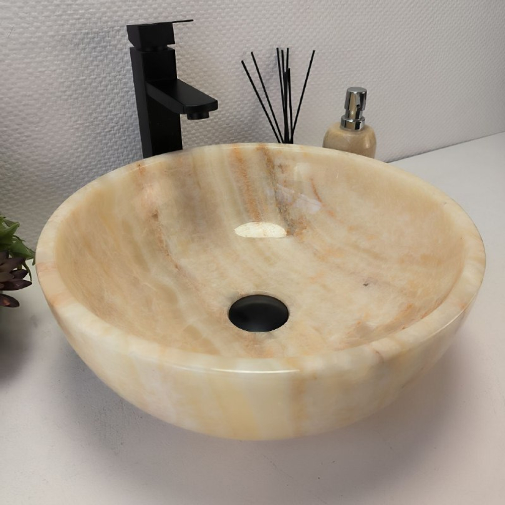 Раковина из оникса Bowl Yellow TinLip BO-63045 40*40*15 40