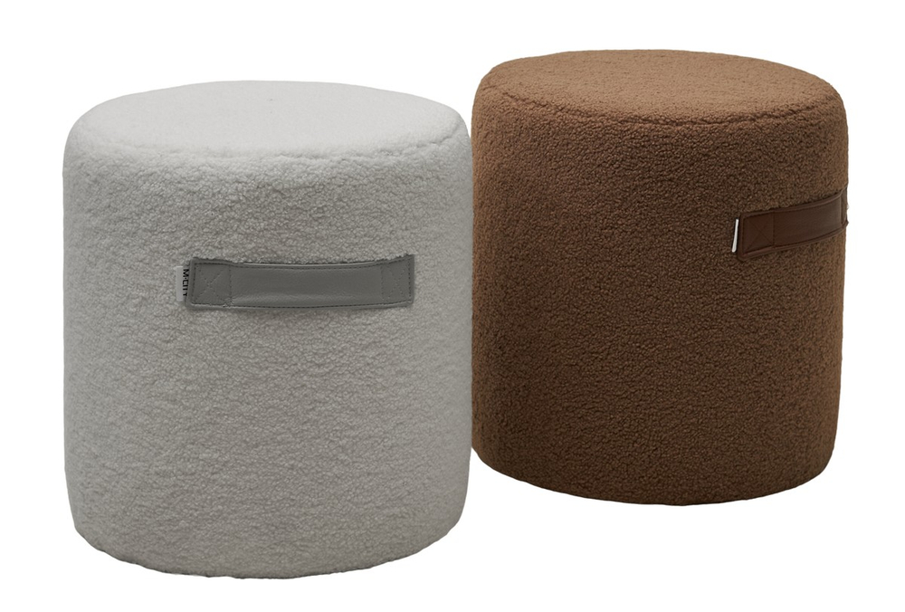 Пуф для гостиной М-City DISAUR Харта (Harta) Nini-02 Тауп, Барашек, Tks-03 Темно-Коричневый, Экокожа