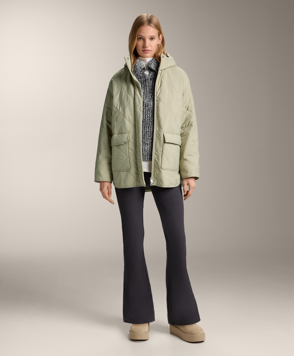 Oysho Утепленная водоотталкивающая куртка FELLEX® с AEROGEL, серый хаки