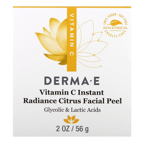 DERMA E, Цитрусовый пилинг для лица «Мгновенное сияние» с витамином C, 56 г
