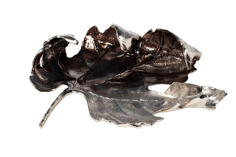 Блюдо декоративное 29x27x6см Garda Decor Лист алюминий цвета хром