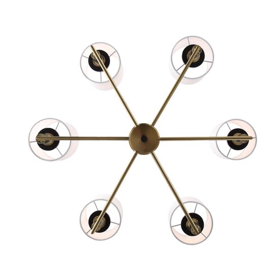 SL1404.303.06 Люстра подвесная ST-Luce Латунь/Прозрачный E14*6 40W BLACK+BRASS