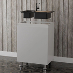 Кухня Севилья 340 см без столешницы (12 модулей), белый ЛДСП / массив дуба