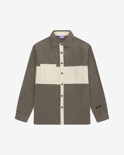 Рубашка Velvet Button Серо-Бежевая