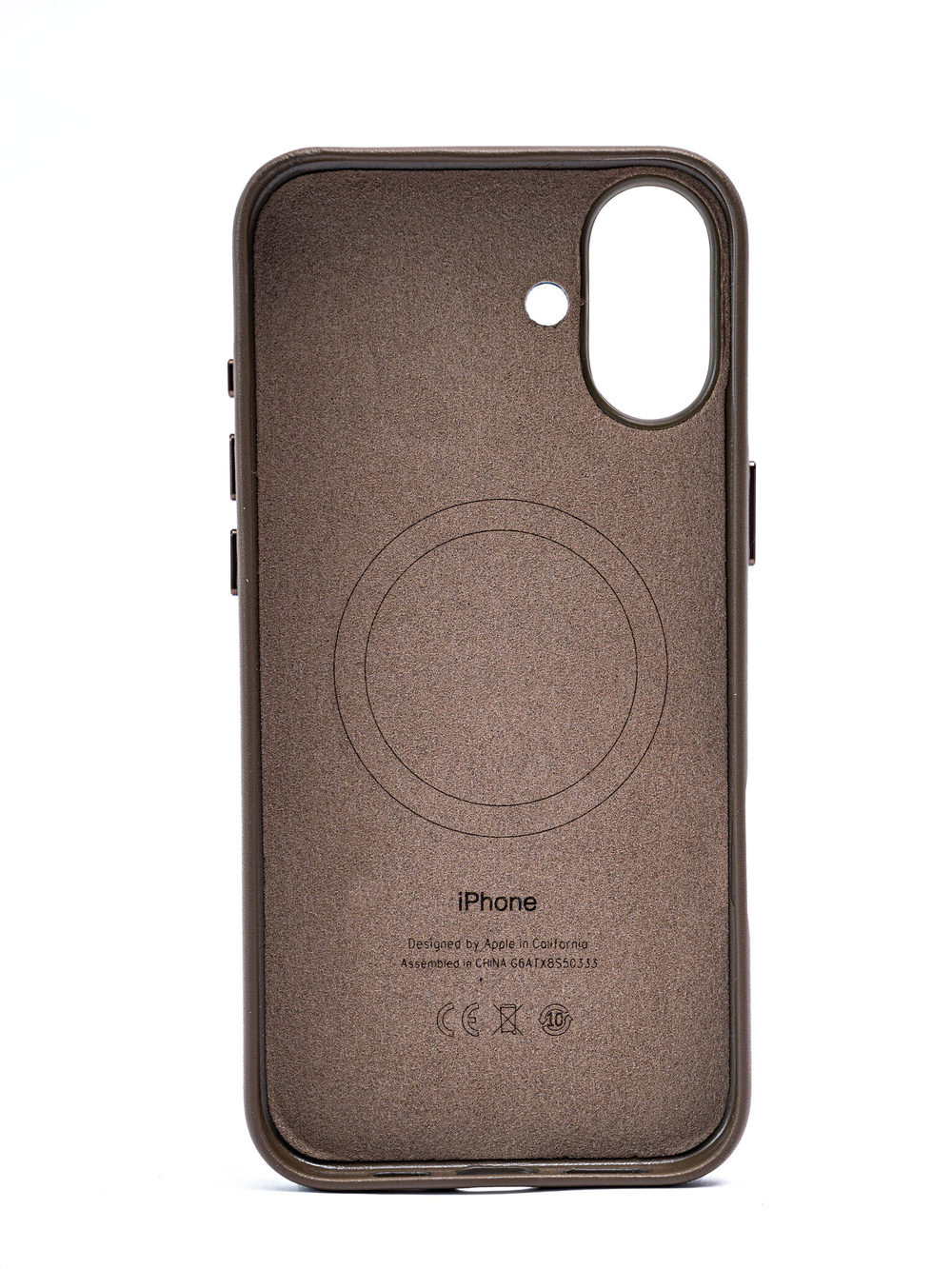 Кожаный чехол Leather Case на iPhone 16 Pro, Taupe Бежевый