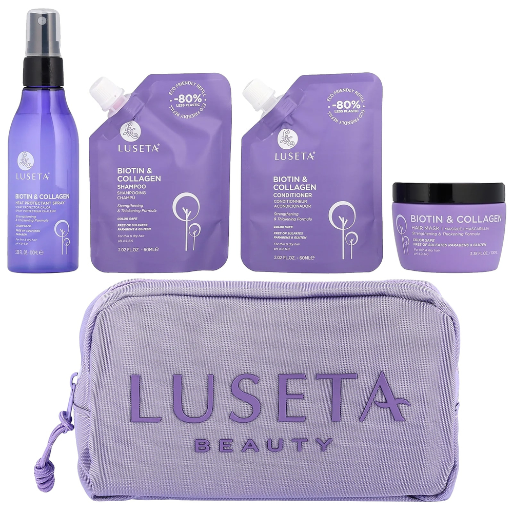 Luseta Beauty, iHerb Exclusive, сила биотина и кератина, набор из 4 продуктов для волос, 320 мл (10,8 жидк. унции)
