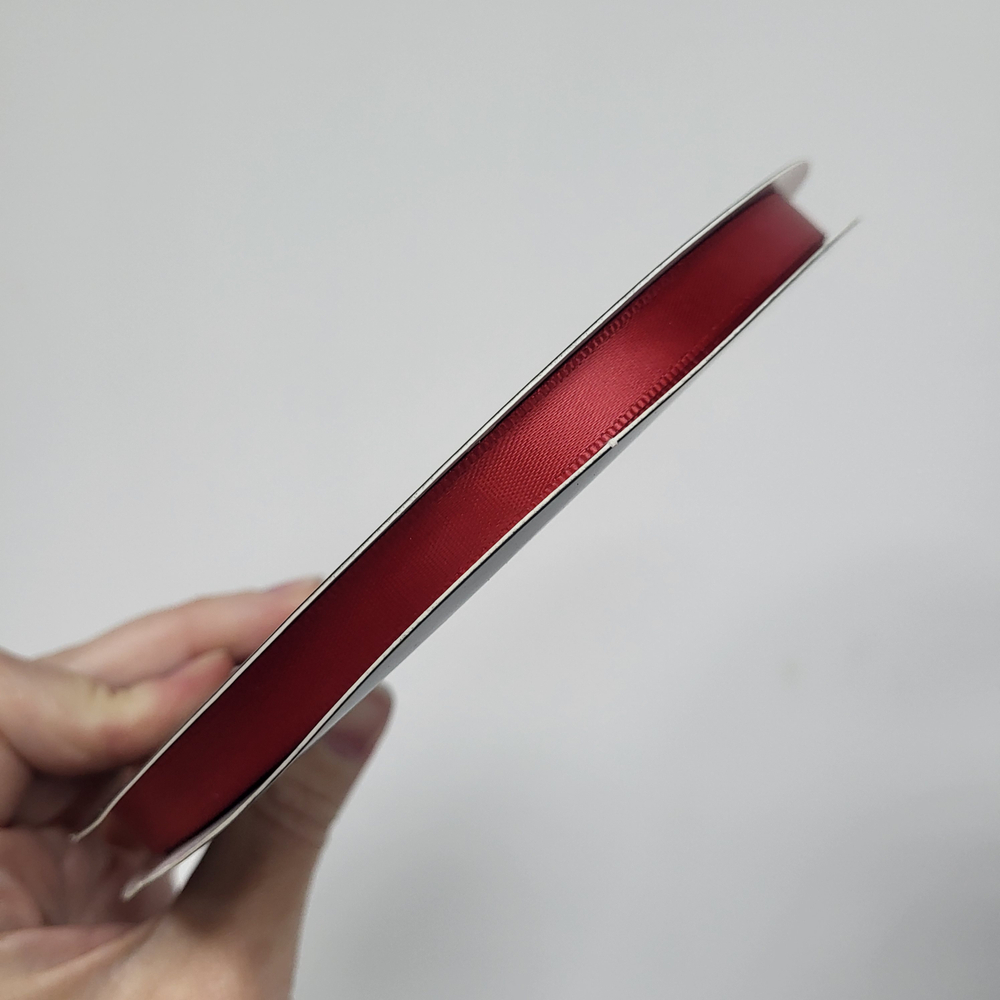 Лента атласная 1 см Красно-винная (91 м)