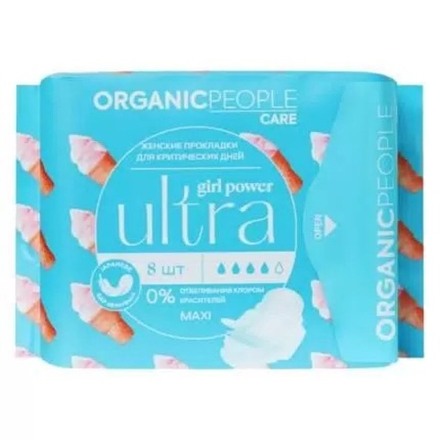 Прокладки женские «ULTRA. Maxi» ORGANIC PEOPLE Girl power, 8 шт