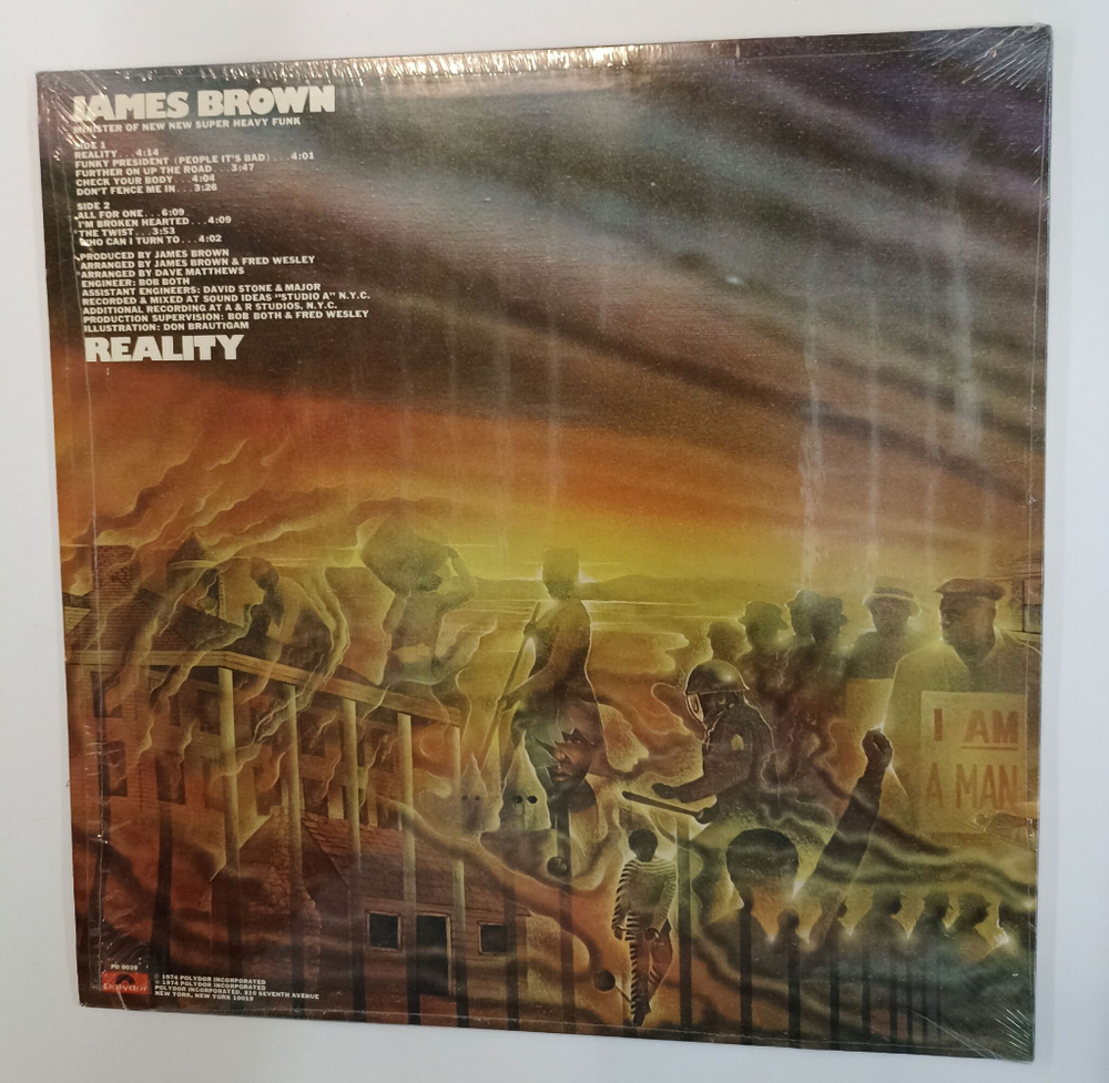 Винтажная виниловая пластинка LP James Brown Reality (USA 1974)