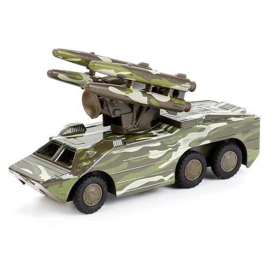 Машина металл зрк оса, 15 см, дверь, подвиж. дет., инерц., зел.камуф., кор. Технопарк