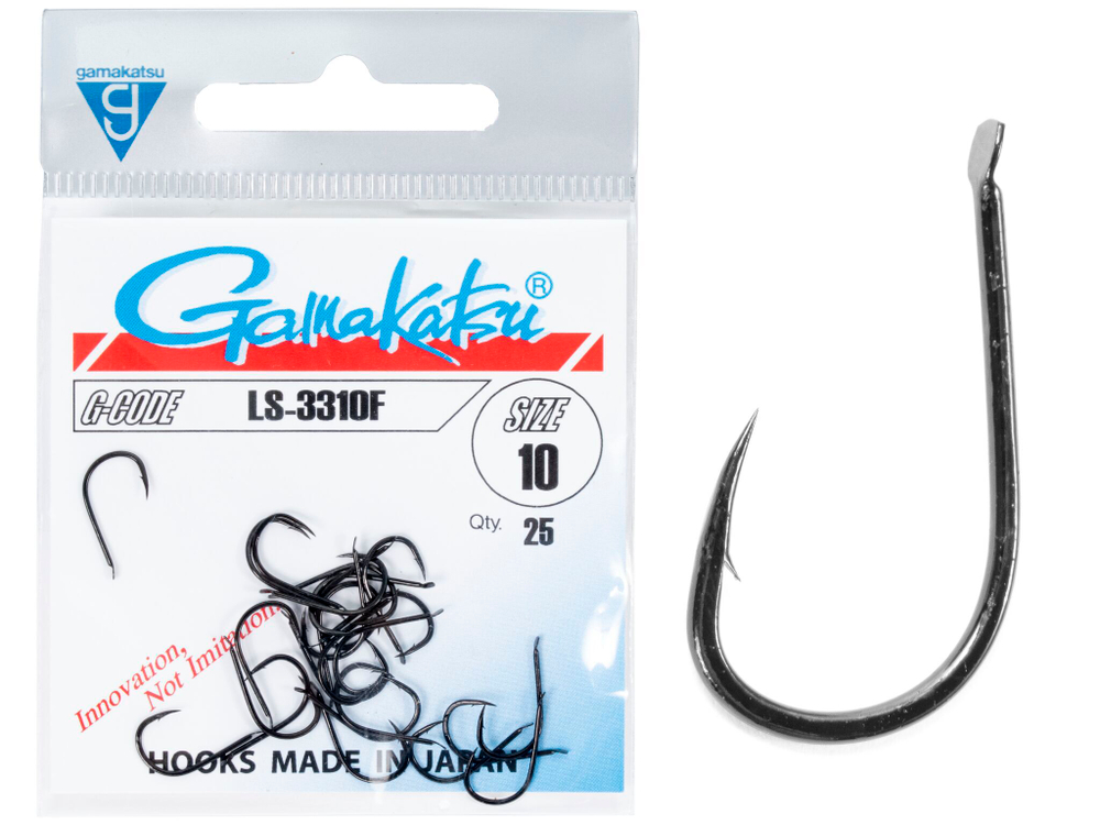 Крючки Gamakatsu LS-3310F HOOKS BLACK разм. 10 25шт.