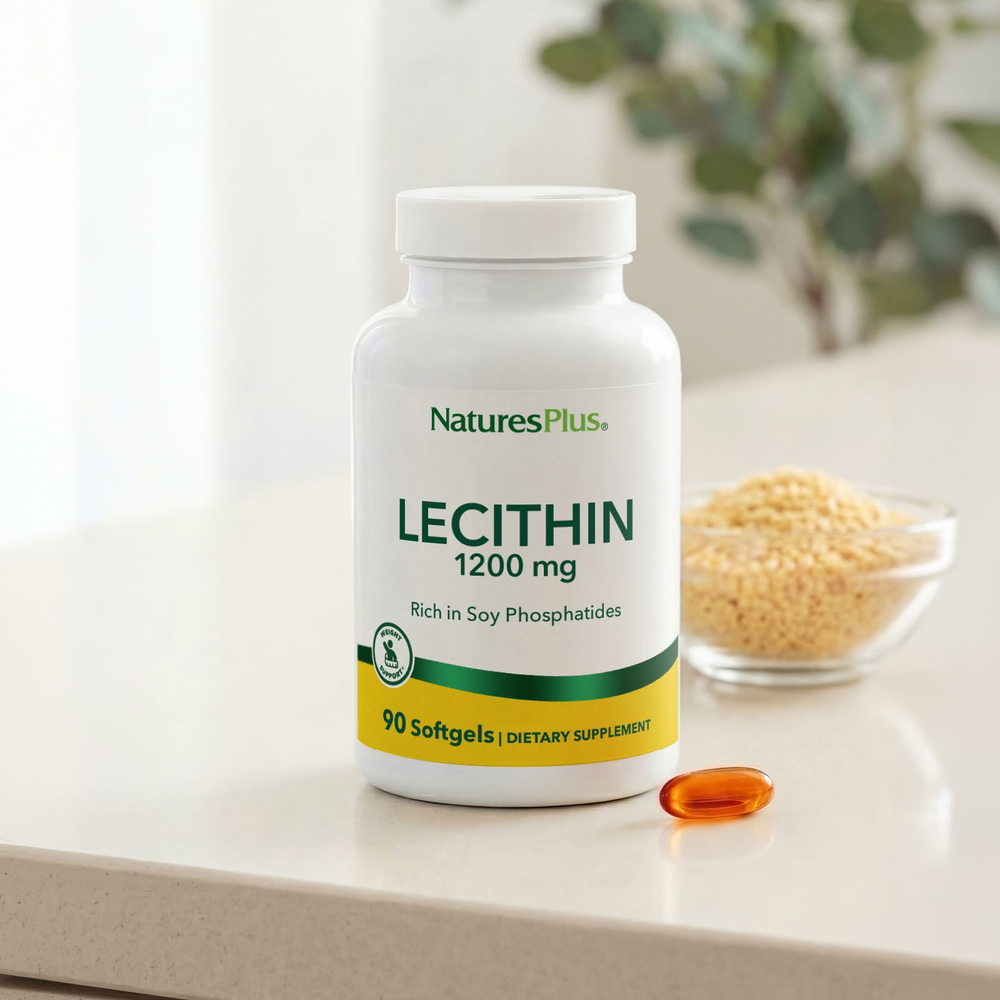 NaturesPlus, лецитин, 1200 мг, 90 капсул