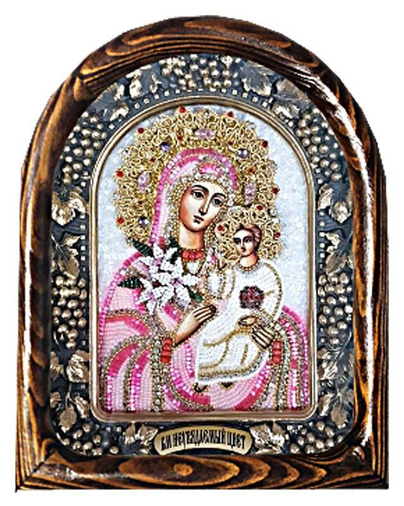Дивеевская икона Пресвятая Богородица Неувядаемый Цвет, печать и бисер