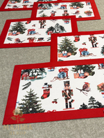 Ланчматы "Новый год" 45х35 см двусторонние, жесткие из ткани Duck