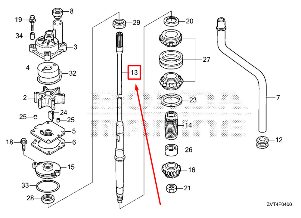 41112-ZY6-010 SHAFT, VERTICAL (L)