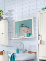 Настенное зеркало Веста, 60х51,8 см из сосны, белый воск