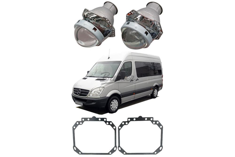 Готовый комплект для замены штатных линз Hella 2 Mercedes-Benz Sprinter 2006-2013