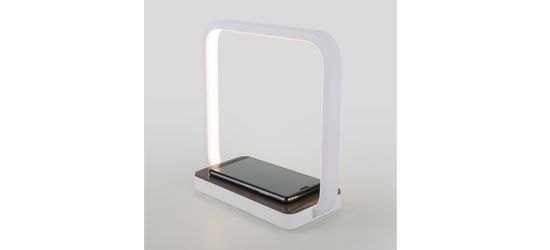 Светодиодная настольный светильник с беспроводной зарядкой QI 80502/1 коричневый Frame Eurosvet.