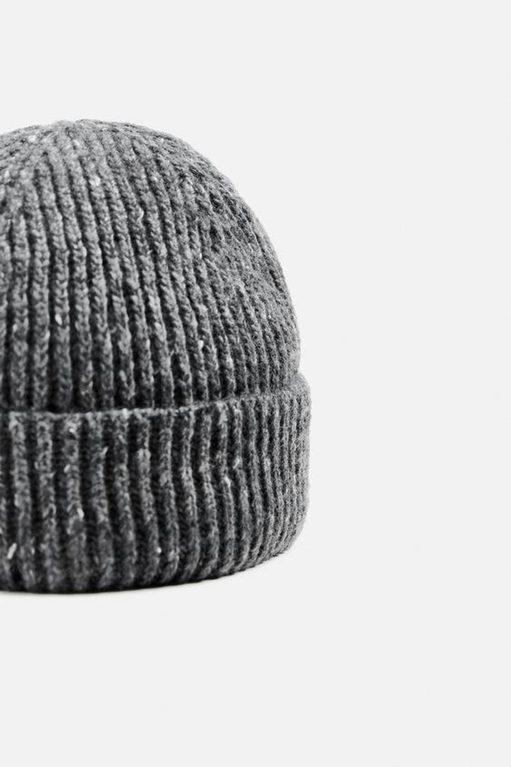 ZARA ШАПКА ИЗ РЕЛЬЕФНОЙ ПРЯЖИ, СЕРЫЙ
