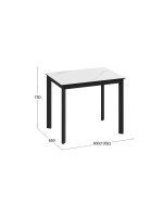 Стол кухонный Черный муар мрамор 90(130)х65х75