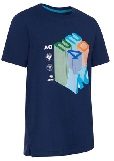 Футболка для мальчика теннисная Australian Open Boys T-Shirt Grand Slam 2024 - navy