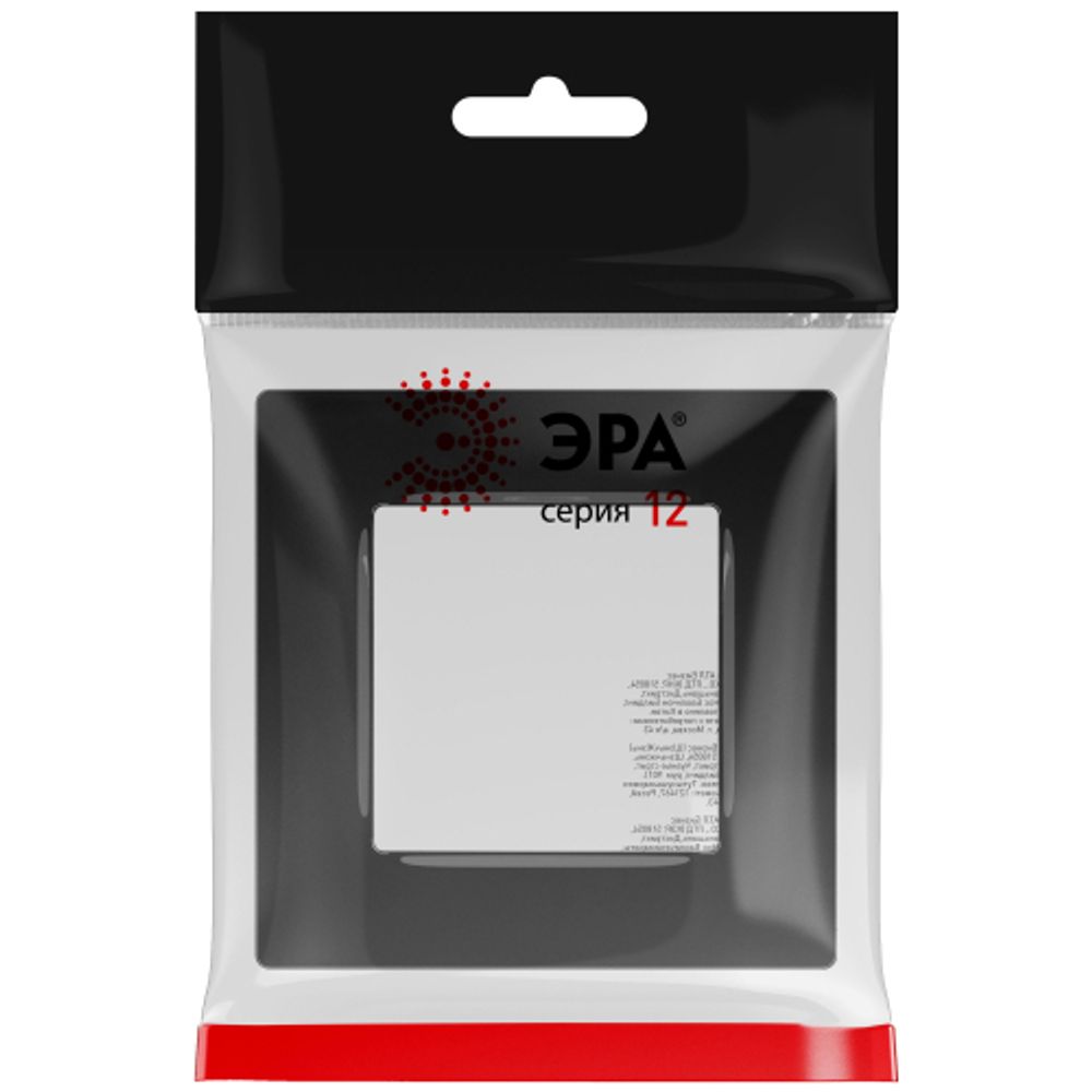 Рамка для розеток и выключателей ЭРА Серия 12 12-5201-06 на 1 пост, Классик, чёрный