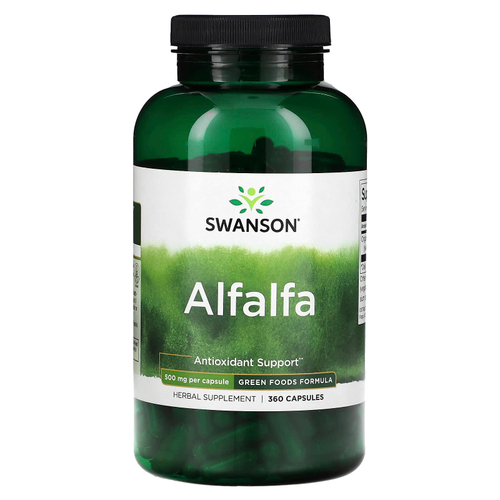 Swanson, Люцерна, 500 мг, 360 капсул