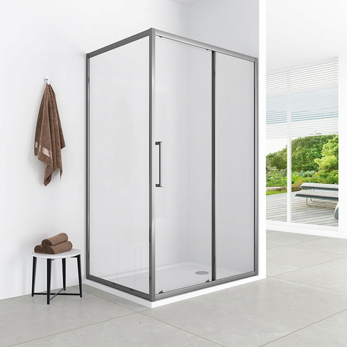 Душевое ограждение Loranto 120x80x190 раздвижная дверь, универсальная, прозрачное стекло 6 мм, профиль серый матовый (CS-AB02GG-128)