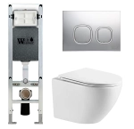 Унитаз с инсталляцией WeltWasser AMBERG 350 ST + MERZBACH 043 MT-WT + AMBERG RD-MT CR