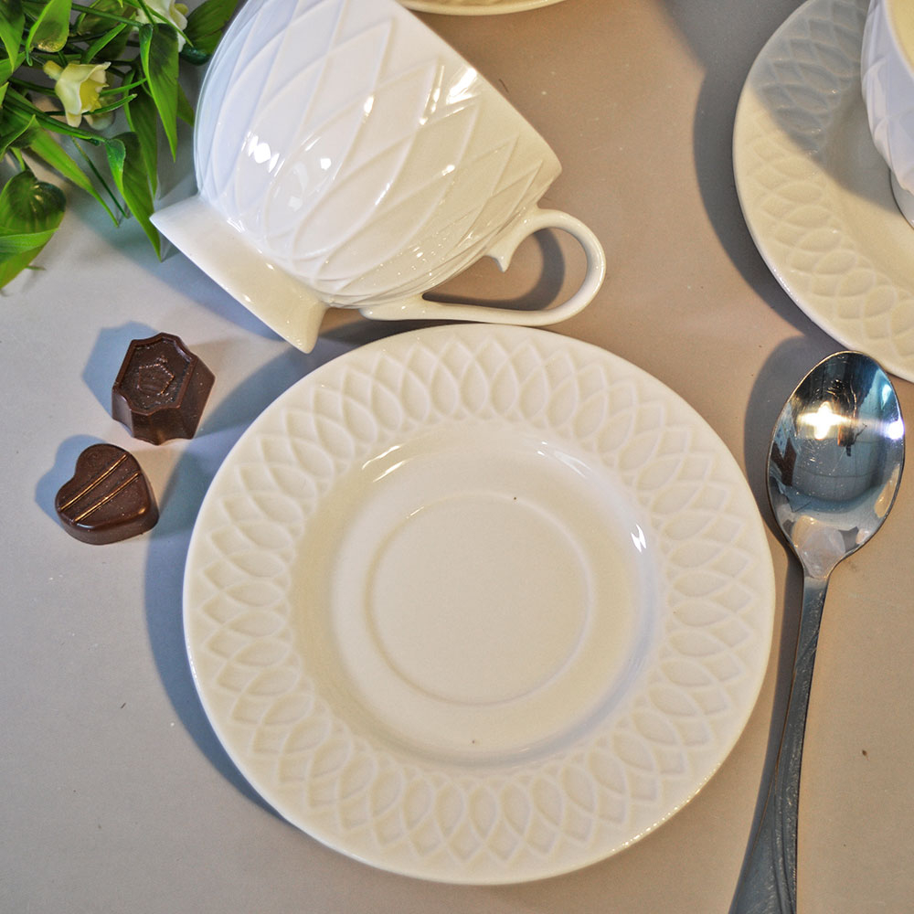 Чайный набор 12 предметов 230мл Белый, без деколи, 202507