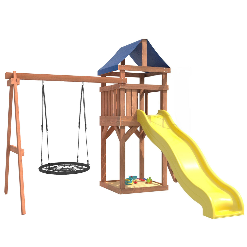 Детская площадка Сlassic с качелями гнездо 100 см IgroWoods для улицы и дачи