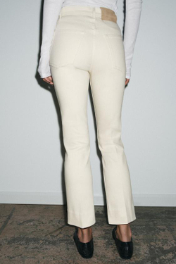 ZARA ДЖИНСЫ BOOTCUT СО СРЕДНЕЙ ПОСАДКОЙ — ZW COLLECTION, ЭКРЮ