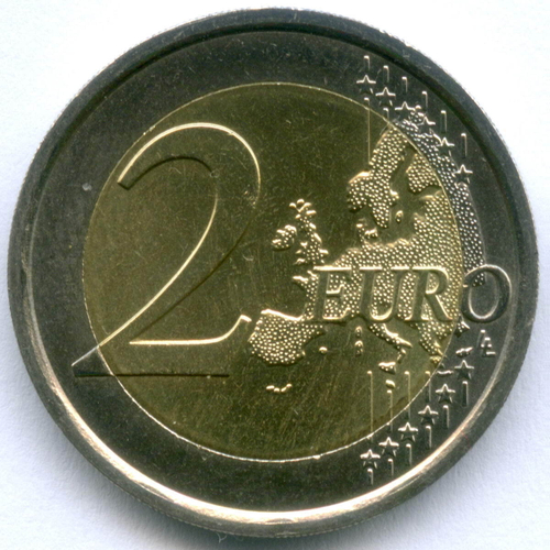2 евро 2014 год. Италия. 450 лет со дня рождения Галилео Галилея. Биметалл UNC
