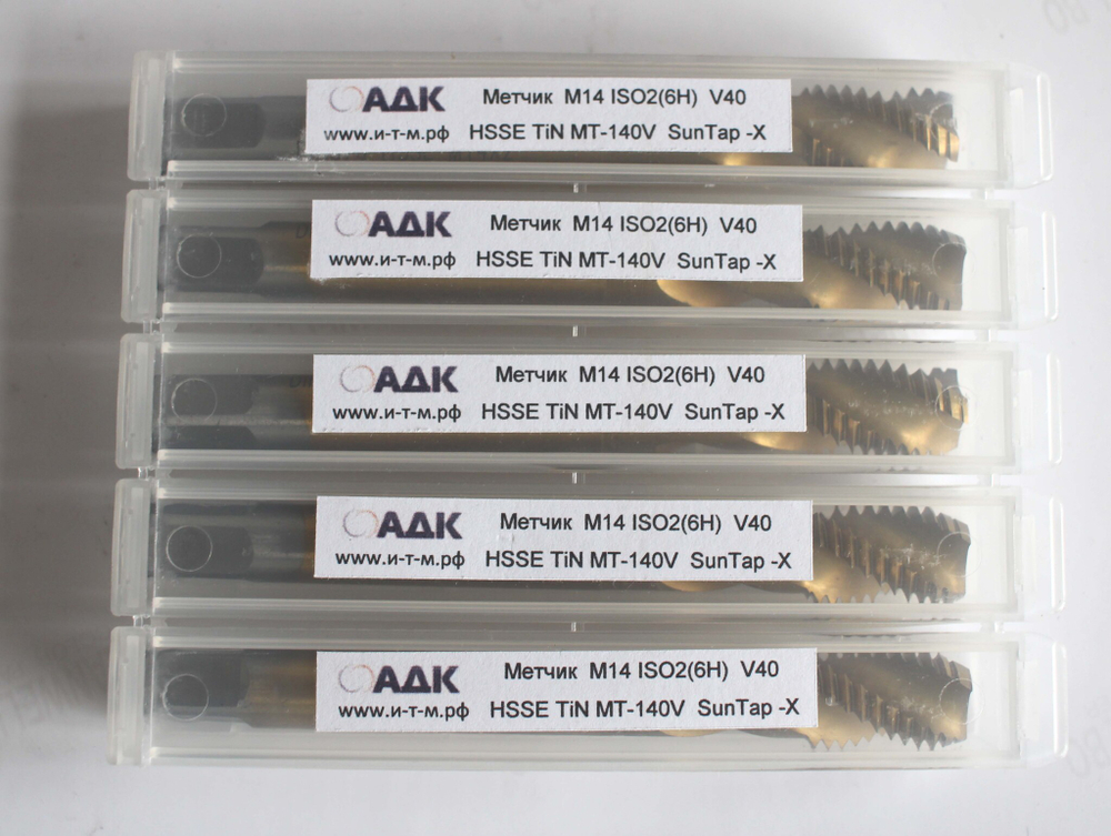 Метчик M14 DIN376 ISO2(6H) V40 HSSE TiN MT-140V SunTap -X