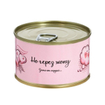 Серебристая анальная пробка в консервной банке "У тебя все получится. Но..."