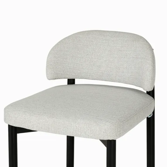 Полубарный стул Jeff, серая ткань, черные ножки