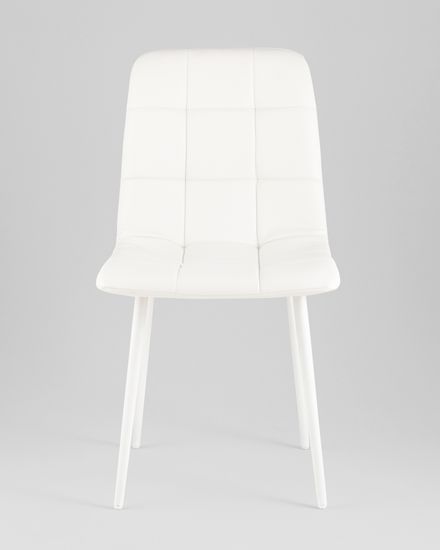 Стул Одди экокожа белый белые ножки